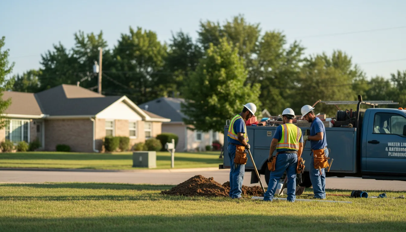 Residential water line and bathroom plumbing service in Solomon, KS